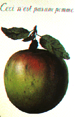 (z.B. Ren� Magrittes "Ceci n�est pas une pomme")